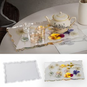 Resim 1 adet DIY El Sanatları için Fantezi Temalı Silikon Reçine Kalıbı, Düzensiz Dikdörtgen Şekil, Epoksi Reçine Döküm, Mum ve Beton Kalıpları 
