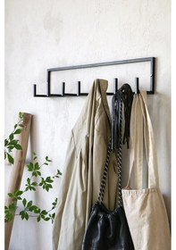 Resim Aju Duvar Askısı 7 Kollu Metal Askılık Modern Elbise Çanta Ev Banyo Mutfak Düzenleyici Askılık Siyah 