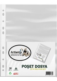 Resim Poşet Dosya 50 Li A-4 Şeffaf Föy Dosya 1 Paket Artlantis Ofis Oku 