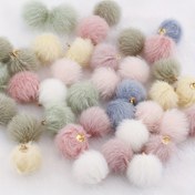 Resim 20/50 adet Taklit Tavşan Kürkü 1.5Cm Saç Topu Kolye 18 Renk Noel El Sanatları DIY Aksesuarlar Küpe Saç Aksesuarları Anahtarlık DIY Kolye 