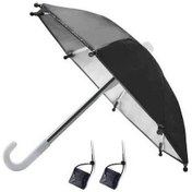 Resim Fortunelane Genel Kullanım Telefon Şemsiyesi - Yağmur Ve Güneş Koruması, 2 Bağlama Aleti İle Siyah, Kaliteli Poliester Malzeme Siyah 