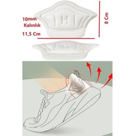 Resim Ortopedik Spor Ayakkabı Topuk Vurma Önleyici Koruyucu 10mm Bej 