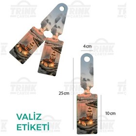 Resim Trink Çanta Desenli Silikon Valiz Ve Bavul Bagaj İsimlikli Etiket 2 Adet Kız Kulesi Çok Renkli 