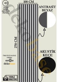 Resim Antrasit-beyaz 100x270 Cm Yeni Nesil Akustik Ahşap Duvar Paneli 