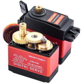 Resim Genel Markalar Td-8120mg 20kg 180 Derece Metal Dişli Servo Motor 20kg Yüksek Tork Su Geçirmez Çift Rulman 