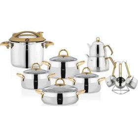 Resim Taç Miranda 18 Parça Çelik Çeyiz Seti Gold 