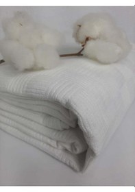 Resim Dama Desenli Pike Çift Kişilik Beyaz 200x230 | Pamuklu Yazlık Yatak Örtüsü 