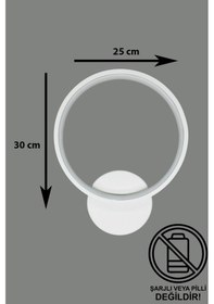 Resim Aura Aplik Beyaz Renk Modern Tasarım-hol-banyo - Mutfak - Salon - Yatak Odası Gün Işığı Led Aplik Beyaz 