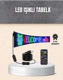Resim renklime RGB Kayar Yazılı LED Reklam Ekranı - USB Bağlantılı Esnek Tasarım 