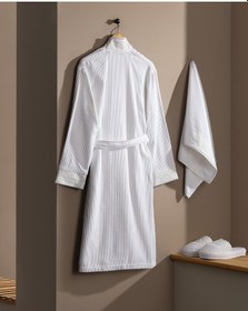 Resim Madame Coco Cataline Kadın %100 Pamuk Bornoz Set - Beyaz - Lüks Koleksiyon Born0000000048 Beyaz 