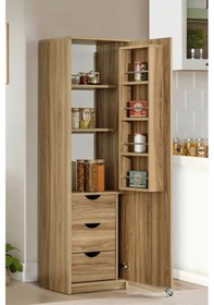 Resim Kiler, Blesk Almila Tek Kapılı Mutfak Dolabı - Erzak Dolabı Ceviz 