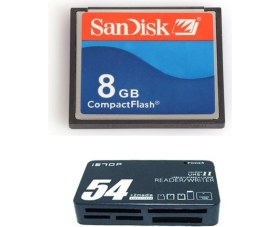 Resim Sandisk 8 GB Compact Flash Hafıza Kartı - USB 2.0 Cf Kart Okuyucu 