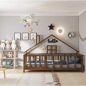 Resim GİVAYO WOOD'S Hause Montessori Yatak Kapılı 100*200HAUSE CEVİZ 