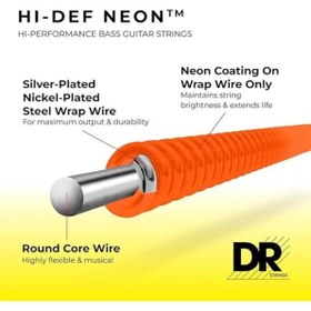 Resim AyrStore HI-DEF NEON Bas Gitar Telleri (NOB6-30) 