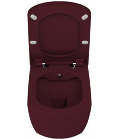 Resim Creavit Elegant Rim-off Duroplast Yavaş Kapanan Klozet Kapaklı Mat Berry Set 