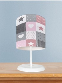 Resim Mekta Home Bebek Ve Çocuk Odası Soft Yıldız Ve Kalp Desenli Abajur 