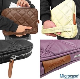 Resim Microcase MacBook Pro 14 M1/M2 A2442 A2779 için Baklava Desen Kapitone Deri Kumaş Taşıma Çantası Kılıf - AL3765 (Siyah) 