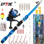 Resim FTK Tam Balıkçılık Kiti: 180.14cm Hafif Fiberglas Döner Çubuk ve Makara Kombinasyonu, Renkli Yemler, Damlalar, Balıkçılık Yüzerleri, Serin Ambalaj - Taze ve Tuzlu Su İçin Harika, saç tokası 