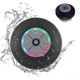 Resim Yaozixa Siyah Renkli Led Işıklı Su Geçirmez Süspansiyonlı Mıknatıslı Müzik Bluetooth Hoparlör 