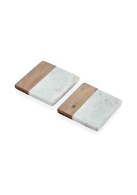 Resim The Mia Nature Bardak Altlığı 2li Set Brk0118 Beyaz - Kahverengi 