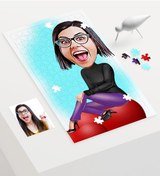 Resim Kişiye Özel Bayan Karikatür 240 Parça A3 Puzzle - 1 