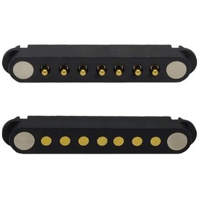 Resim 7-pin 2.54mm Pogo Pin Manyetik Konnektör Takımı 