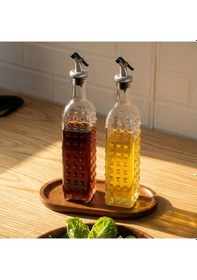 Resim Porsima Dhz90116-2 2li Sızdırmaz Kapaklı Cam Yağlık Sirkelik Yağdanlık 500ml 