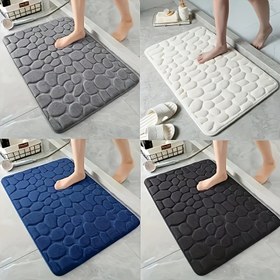 Resim Bir Süper Yumuşak Mercan Polar Banyo Kaymaz Mat - Kaymaz, Emici, Hızlı Kuruyan, PVC Arka, Makine Yıkamalı, Polyester Malzeme, Dikdörtgen, Banyo Kapısı İçin Uygun 