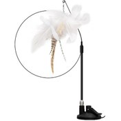 Resim Petinka Tüylü Zilli Kedi Oltası Vantuzlu Kedi Oyuncağı 