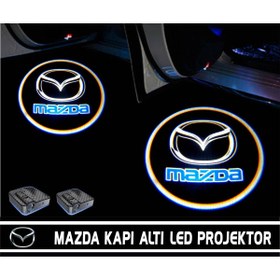 Resim Mazda Araçlar Için Pilli Yapıştırmalı Kapı Altı Led Logo 