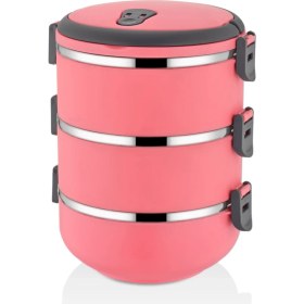 Resim Mobgift Freshbox 3 Katlı Sefer Tası Yemek Termosu - Pembe 