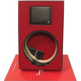 Resim Pierre Cardin Deri Cüzdan Kemer İkili Set - Siyah Siyah 