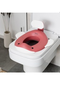 Resim Balina Tasarımlı Çocuk Klozet Adaptörü Kaymaz, Ergonomik, Zararsız Malzeme Koyu Pembe 