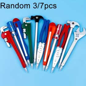 Resim Araç Temalı Tükenmez Kalem Seti - Hızlı Kuruyan, Hafif Tasarım Karikatür Anahtar, Pense, Tornavida & Çekiç Özellikleriyle - Günlük Ofis Kullanımı İçin Mükemmel, Yaratıcı Kırtasiye Hediyesi, Donanım Aracı Tasarımı 