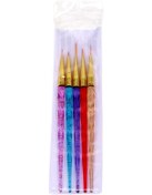 Resim Yaozixa 5'li Tırnak Çizim Fırçaları Seti - İnce Çizgiler, Detaylı Desenler Ve Renk Doldurma İçin Profesyonel Manikür Aleti 