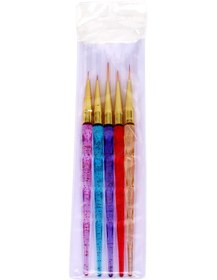 Resim Yaozixa 5'li Tırnak Çizim Fırçaları Seti - İnce Çizgiler, Detaylı Desenler Ve Renk Doldurma İçin Profesyonel Manikür Aleti 