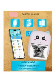 Resim qasul Taşınabilir Portatif Mini Cep Yazıcı Bluetooth Bağlantılı Telefon PC Tablet Uyumlu Etiket Yazıcı 