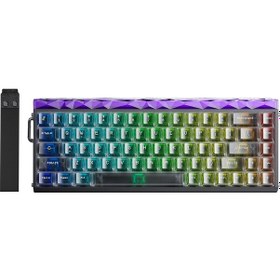 Resim Aula Hero 68 He Manyetik Klavye Rapid Trigger Jade King Switch 8000hz Rgb Neon Tkl Hot Swap Oyuncu Klavyesi Şeffaf Siyah 