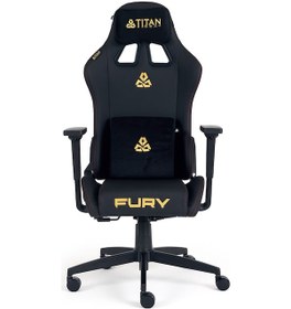 Resim Titanseat Fury Leather Gold Oyuncu Koltuğu Siyah 
