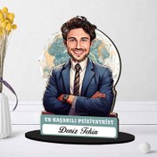 Resim Kişiye Özel Erkek Psikiyatriste Hediye Karikatürlü Biblo 