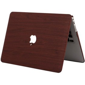 Resim Apple Uyumlu MacBook Air 13 M1 Kılıf Sert Kapak Ahşap Desen Darbe Koruyucu A2337 A2179 A1932 Kahverengi 