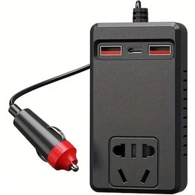 Resim Motion003 Baıdeluo Siyah 150w Otomotiv İnvertör Fiş Güç Soketi Dijital Ekranlı Hızlı Şa 