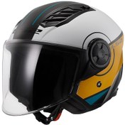 Resim Ls2 Airflow 2 Cover Siyah-Beyaz-Gold Kask 