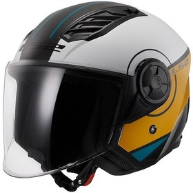 Resim Ls2 Airflow 2 Cover Siyah-Beyaz-Gold Kask 