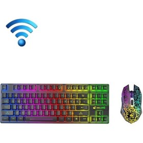 Resim Ziyou Lang T87 Kablosuz Gaming Q Klavye + Mouse Seti 