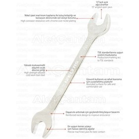 Resim İzeltaş Açık Ağız Anahtar Çatal İki Ağız Açıkağız 25 x 28 MM 