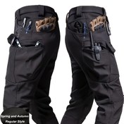 Resim Erkekler için Dört Mevsim Çok Cepli Taktiksel Kargo Pantolon - Outdoor Antrenman ve Günlük Kullanım 