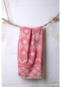 Resim Baveno Pamuk 90 x 180 Peştemal Plaj Havlusu Etnik Desen Jakarlı 