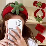 Resim 3 adet Çilek Saç Lastiği, Kırmızı, Sevimli, Su Geçirmez, Dokuma Polyester, Kadınlar için, Saç Bakımı 