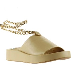 Resim Bueno Shoes Sarı Deri Kadın Dolgu Topuklu Sandalet 